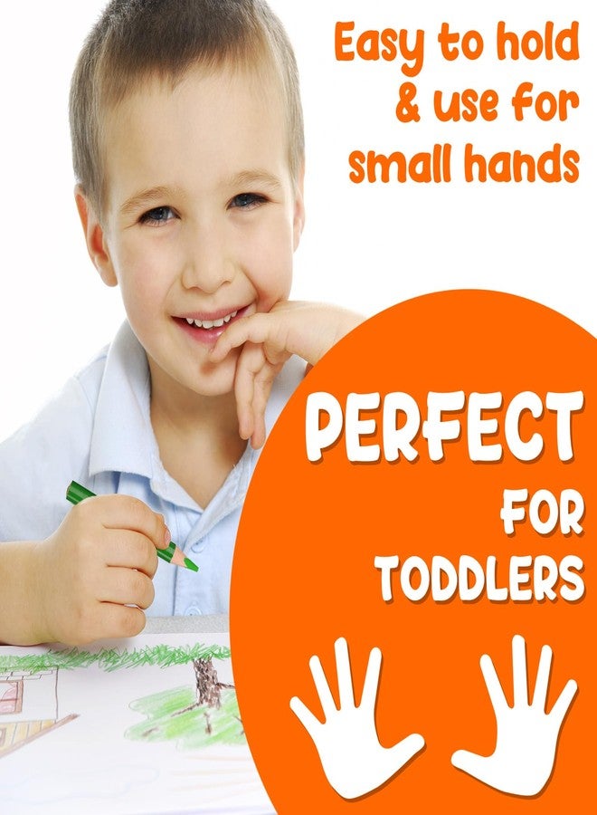 TinyGeeks Jumbo Pencils - NEW -12 Triangle Short Colored Pencils for Kids and Rainbow Pencil + Sharpener - Perfect for Preschool, Toddlers and Beginners + Recommended by Teachers & Experts - Image 5